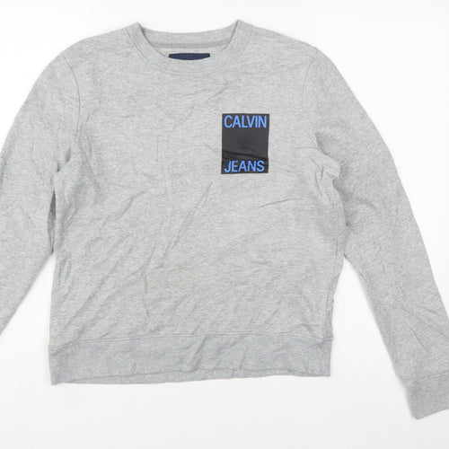 Calvin Klein Jeans Women's Grey Logo Sweatshirt Size S