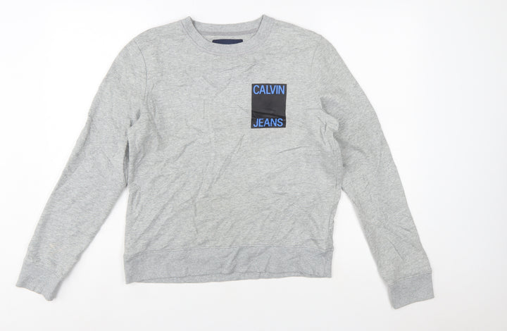 Calvin Klein Jeans Women's Grey Logo Sweatshirt Size S