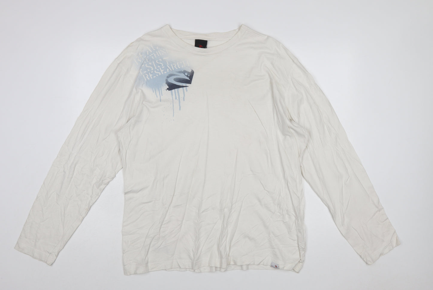 Rip Curl Men’s White Long Sleeve Surf Graphic Cotton T-Shirt XL
