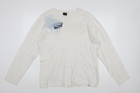 Rip Curl Men’s White Long Sleeve Surf Graphic Cotton T-Shirt XL