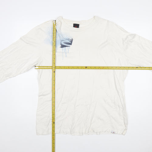 Rip Curl Men’s White Long Sleeve Surf Graphic Cotton T-Shirt XL