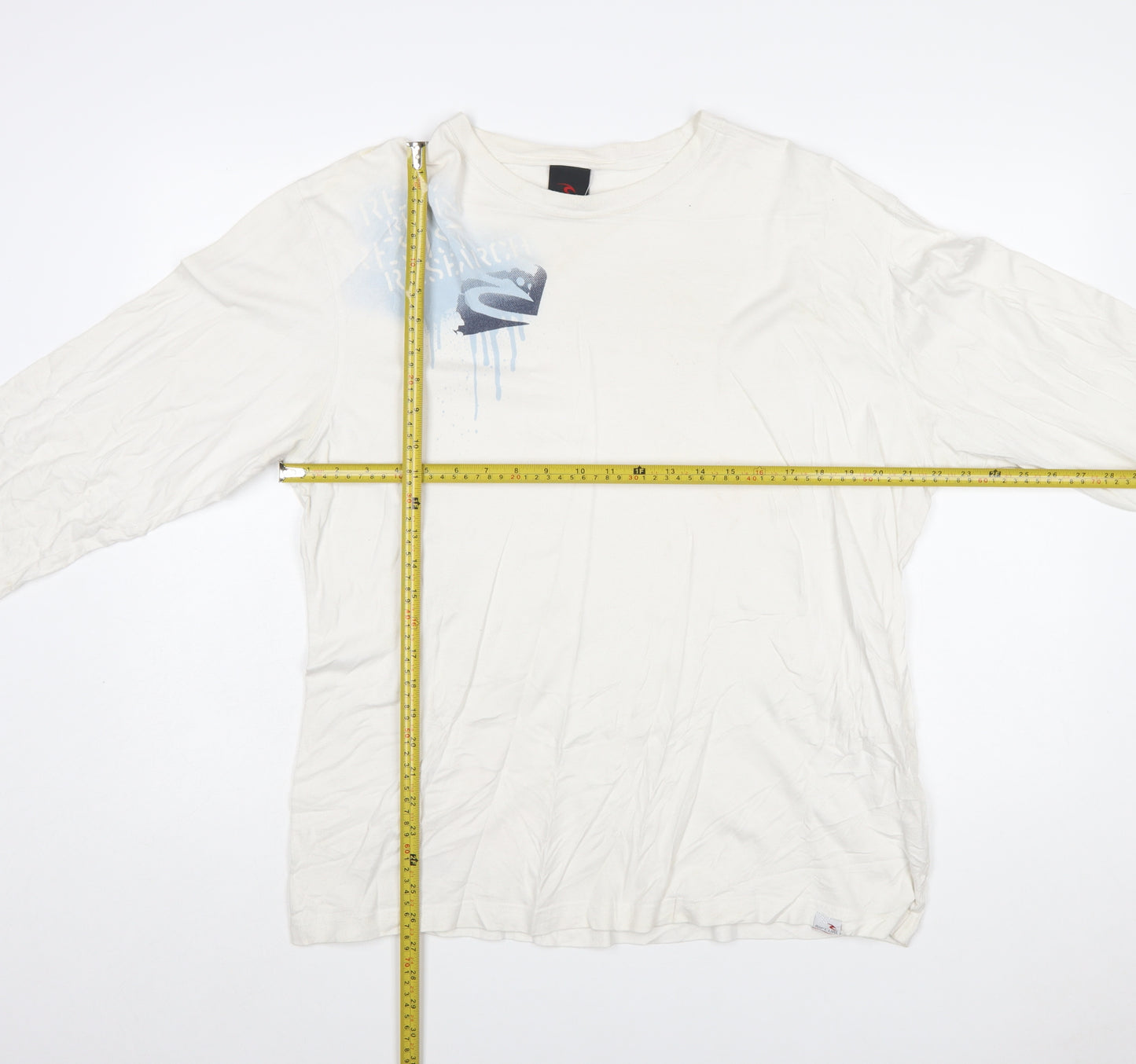 Rip Curl Men’s White Long Sleeve Surf Graphic Cotton T-Shirt XL