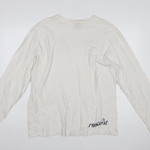 Rip Curl Men’s White Long Sleeve Surf Graphic Cotton T-Shirt XL
