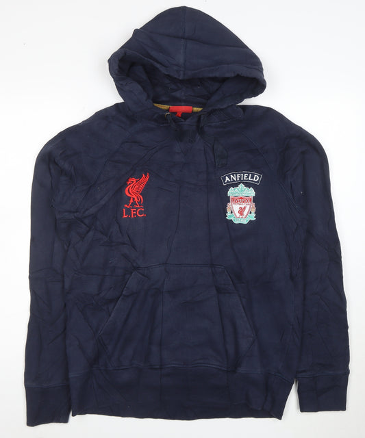 Liverpool FC Men's Blue Anfield Pullover Hoodie - Size M