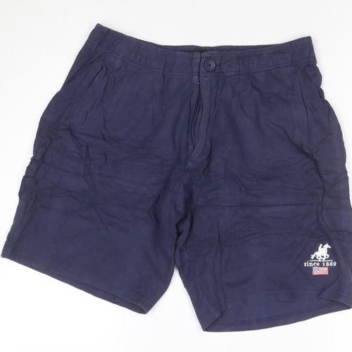 U.S. Grand Polo Navy Blue Men's M Regular Elastic Waist Shorts