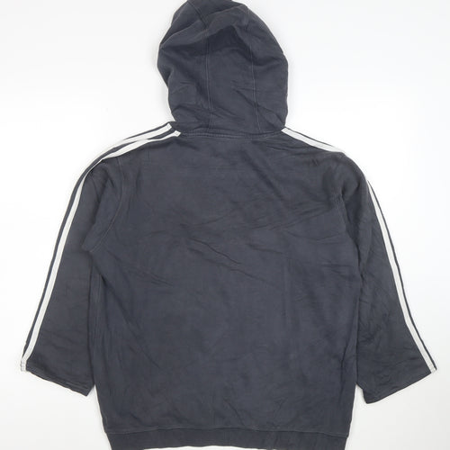 Adidas Womens Grey Pullover Hoodie Size 14 Cotton Blend Casual