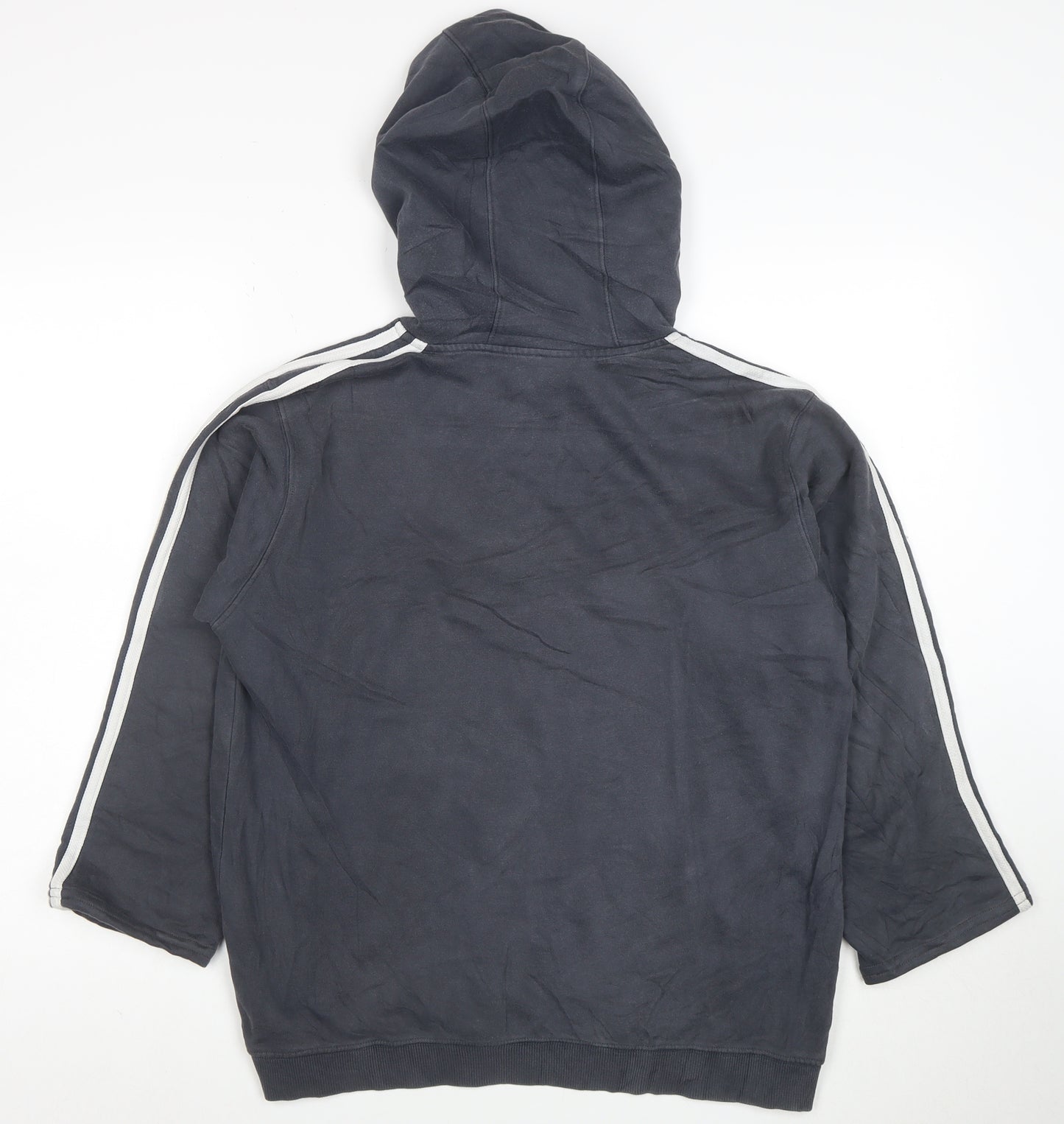 Adidas Womens Grey Pullover Hoodie Size 14 Cotton Blend Casual