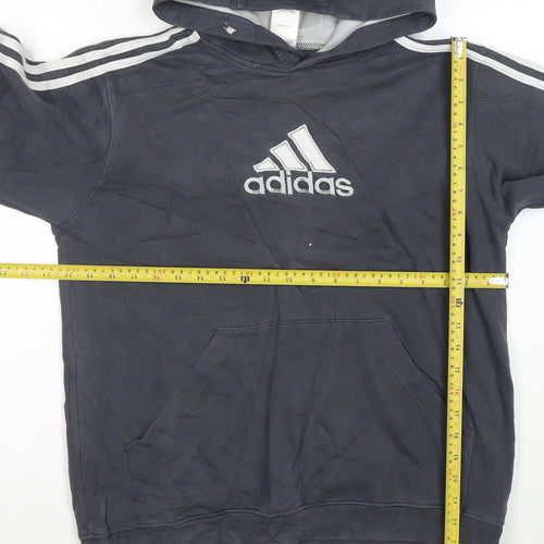 Adidas Womens Grey Pullover Hoodie Size 14 Cotton Blend Casual