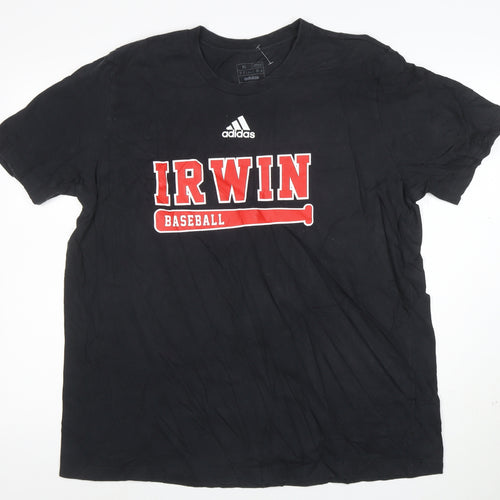 adidas Men’s Black XL Graphic Baseball T-Shirt IRWIN Walk The Walk