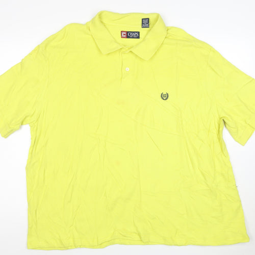 Chaps Men’s Yellow 3XL Cotton Polo Shirt Short Sleeve