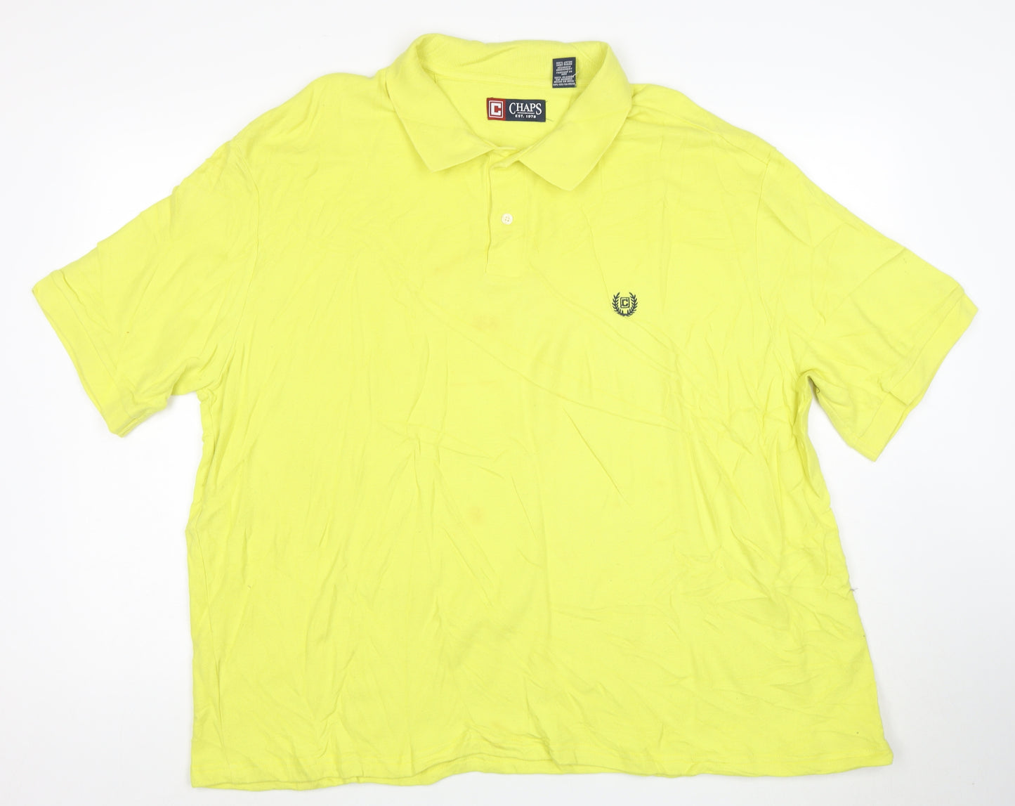 Chaps Men’s Yellow 3XL Cotton Polo Shirt Short Sleeve