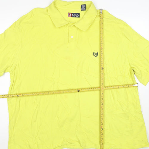 Chaps Men’s Yellow 3XL Cotton Polo Shirt Short Sleeve