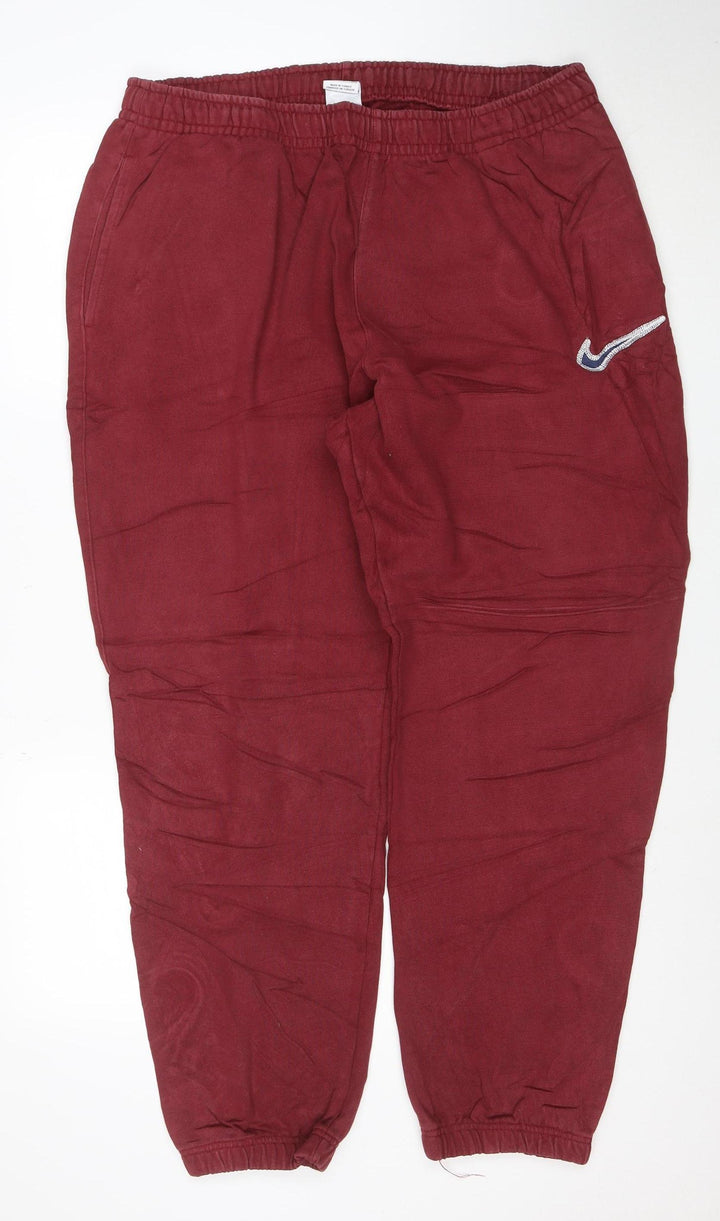 Nike Men's Red 2XL Jogger Sweatpants Cotton Blend Activewear