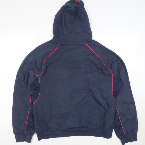 Umbro Womens Navy Pink Pullover Hoodie Size 18 Cotton Blend Sportswear