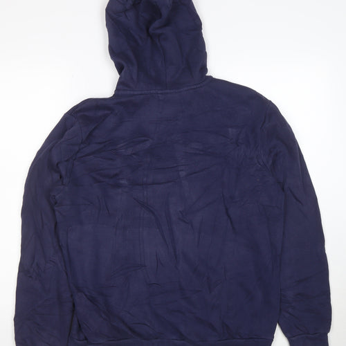 Puma Men Blue Full Zip Hoodie M Lightweight Cotton Blend