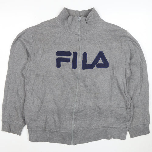 FILA Men's Grey Full Zip Logo Sweatshirt Size L
