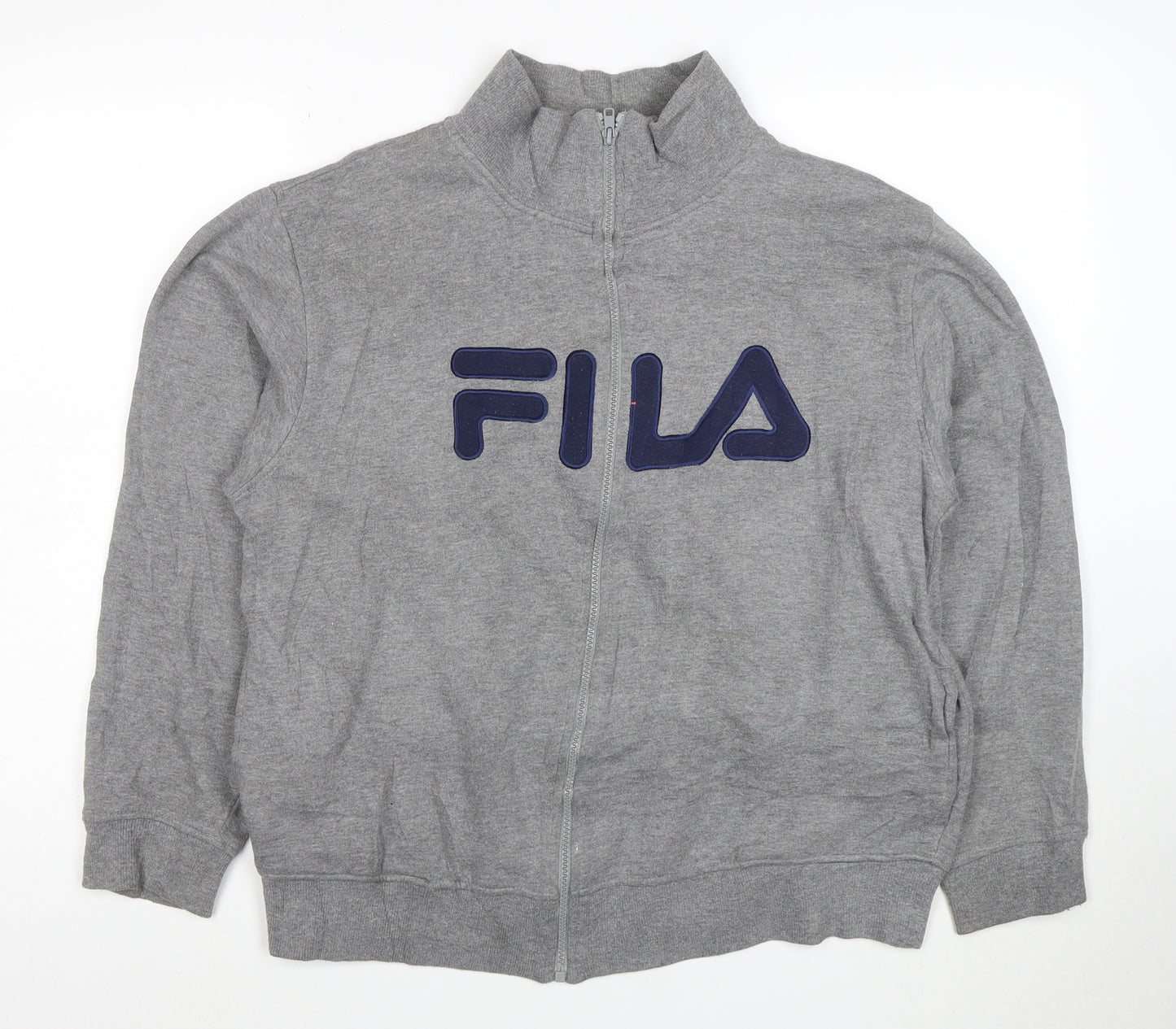 FILA Men's Grey Full Zip Logo Sweatshirt Size L