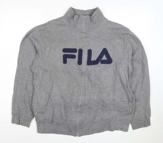 FILA Men's Grey Full Zip Logo Sweatshirt Size L