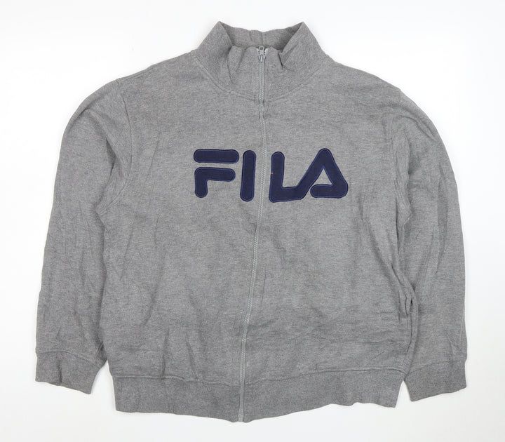 FILA Men's Grey Full Zip Logo Sweatshirt Size L