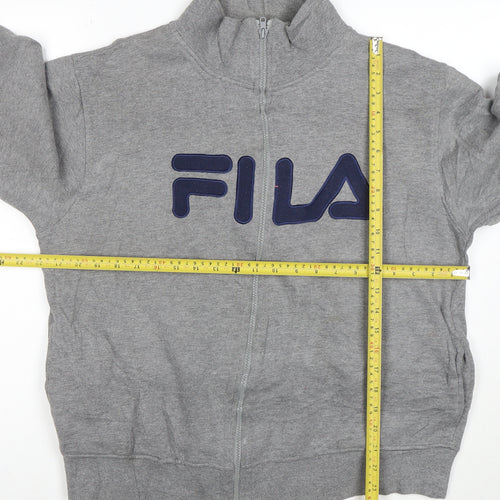 FILA Men's Grey Full Zip Logo Sweatshirt Size L