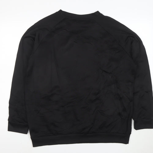 Tommy Sport Womens Black Crew Neck Pullover Sweatshirt Size M