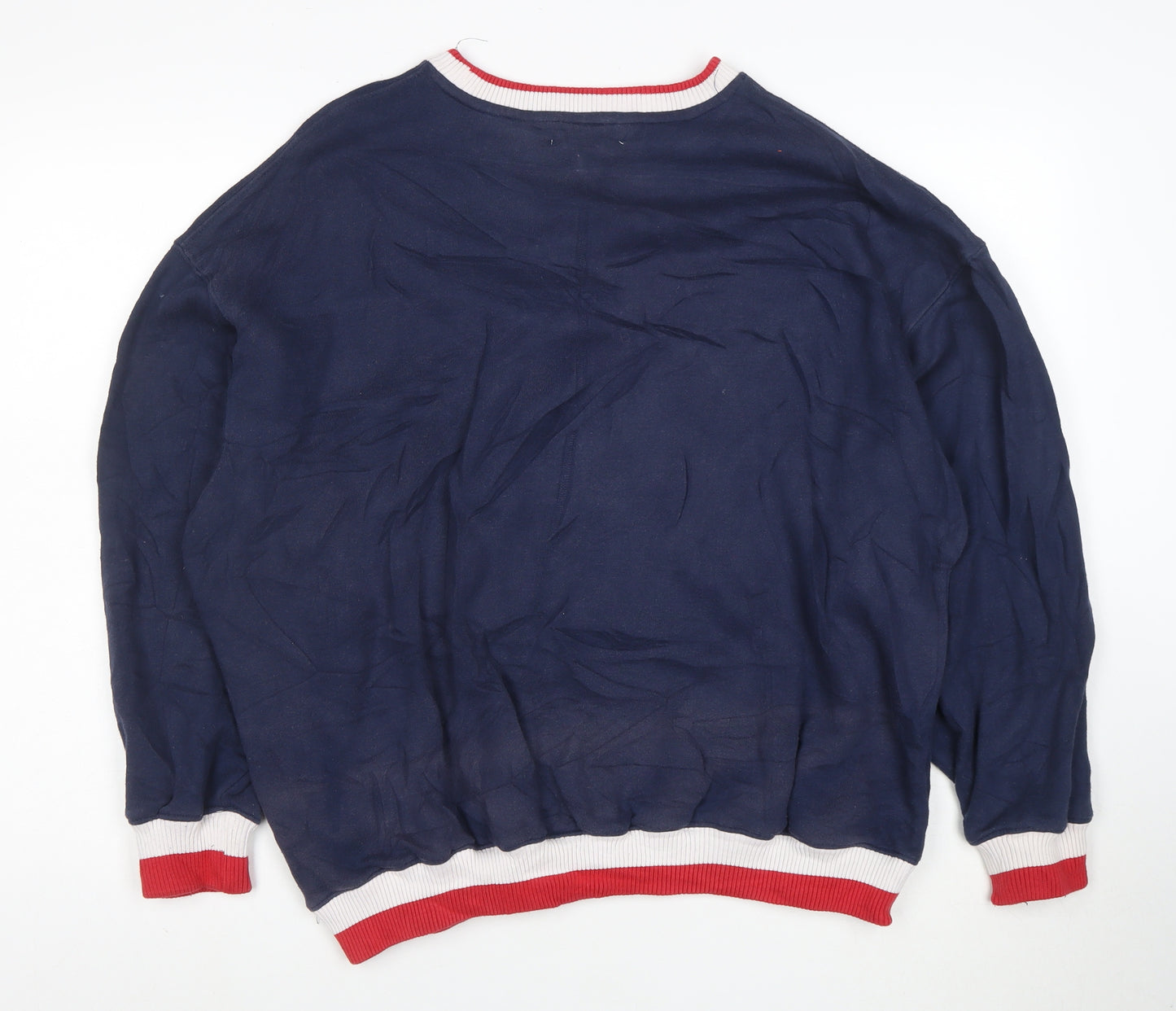Disney Men's Blue Mickey Mouse America Sweatshirt S Crew Neck Pullover