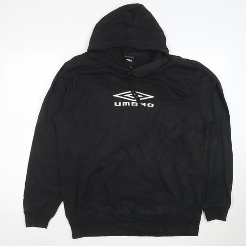 Umbro Men's Black XL Pullover Hoodie with Logo and Pocket