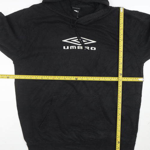 Umbro Men's Black XL Pullover Hoodie with Logo and Pocket
