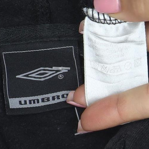 Umbro Men's Black XL Pullover Hoodie with Logo and Pocket