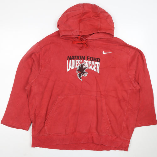 Nike Men's Red XL Pullover Hoodie Graphic Print Sportswear