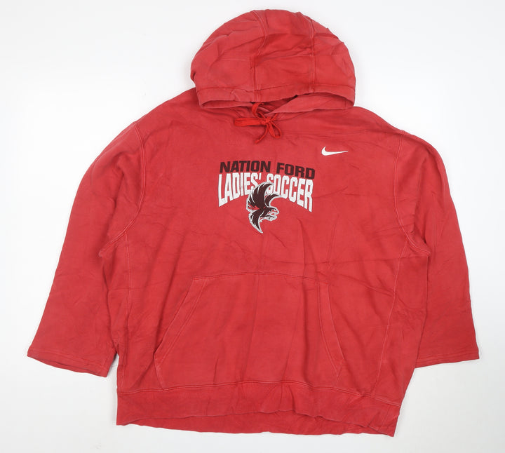 Nike Men's Red XL Pullover Hoodie Graphic Print Sportswear