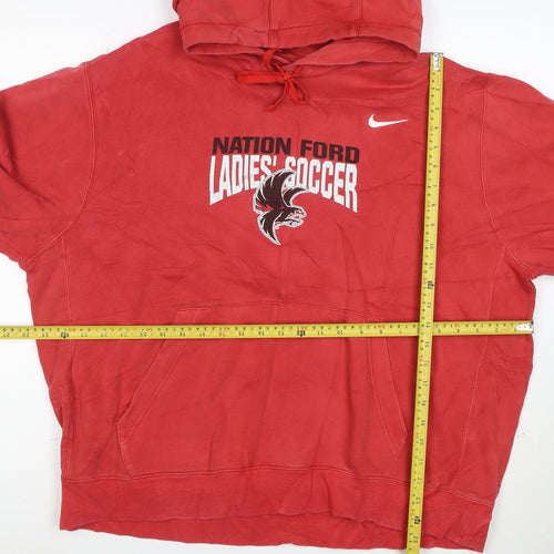 Nike Men's Red XL Pullover Hoodie Graphic Print Sportswear