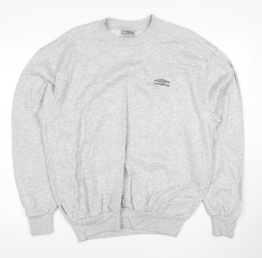 Umbro Mens Grey Crew Neck Pullover Sweatshirt Size M