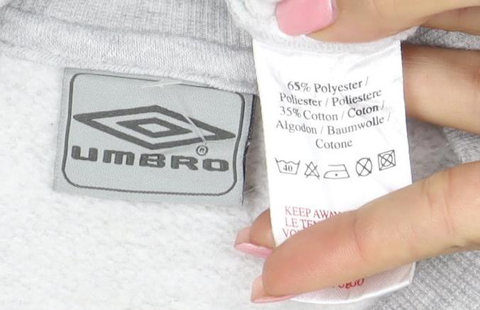 Umbro Mens Grey Crew Neck Pullover Sweatshirt Size M