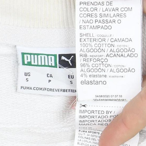 Puma Men's White Crew Neck Graphic Print Sweatshirt Size S