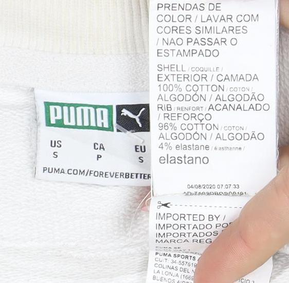 Puma Men's White Crew Neck Graphic Print Sweatshirt Size S