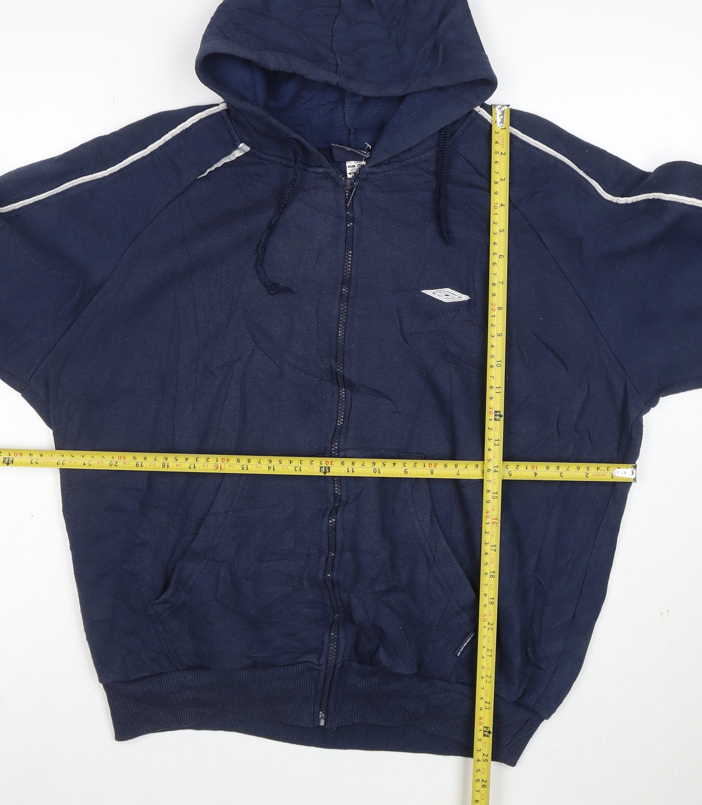 Umbro Women Navy Blue Full Zip Hoodie Size L Polyester Cotton