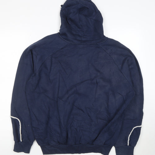 Umbro Women Navy Blue Full Zip Hoodie Size L Polyester Cotton