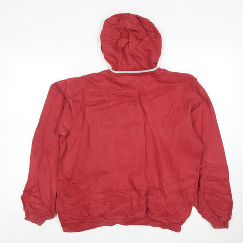Fila Mens Red Hoodie XL Logo Pullover Cotton Blend