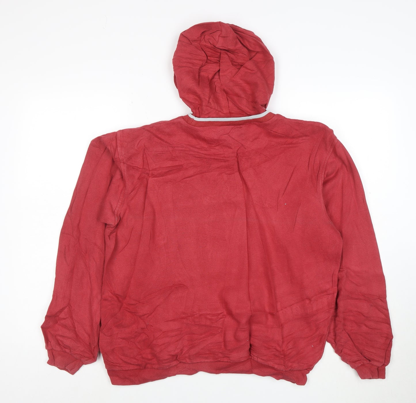 Fila Mens Red Hoodie XL Logo Pullover Cotton Blend