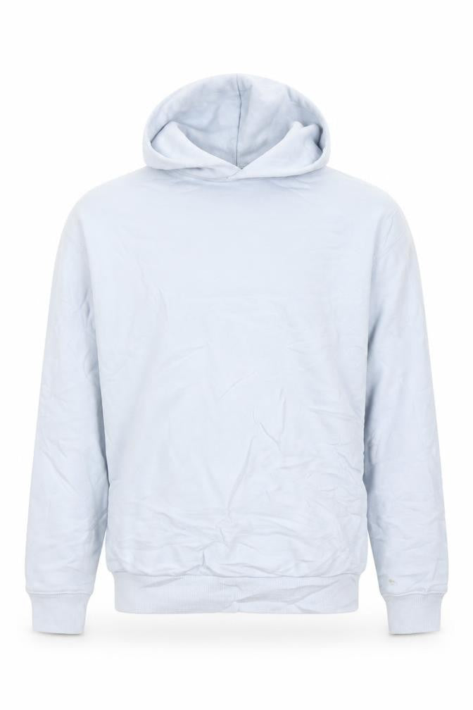 Front view of Reebok Men's Blue Pullover Hoodie XS Classic Logo Cotton Sweatshirt