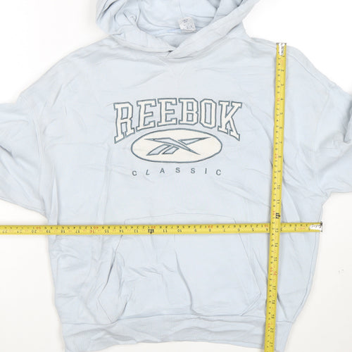 Reebok Men's Blue Pullover Hoodie XS Classic Logo Cotton Sweatshirt
