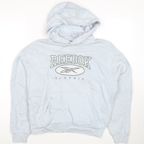 Reebok Men's Blue Pullover Hoodie XS Classic Logo Cotton Sweatshirt