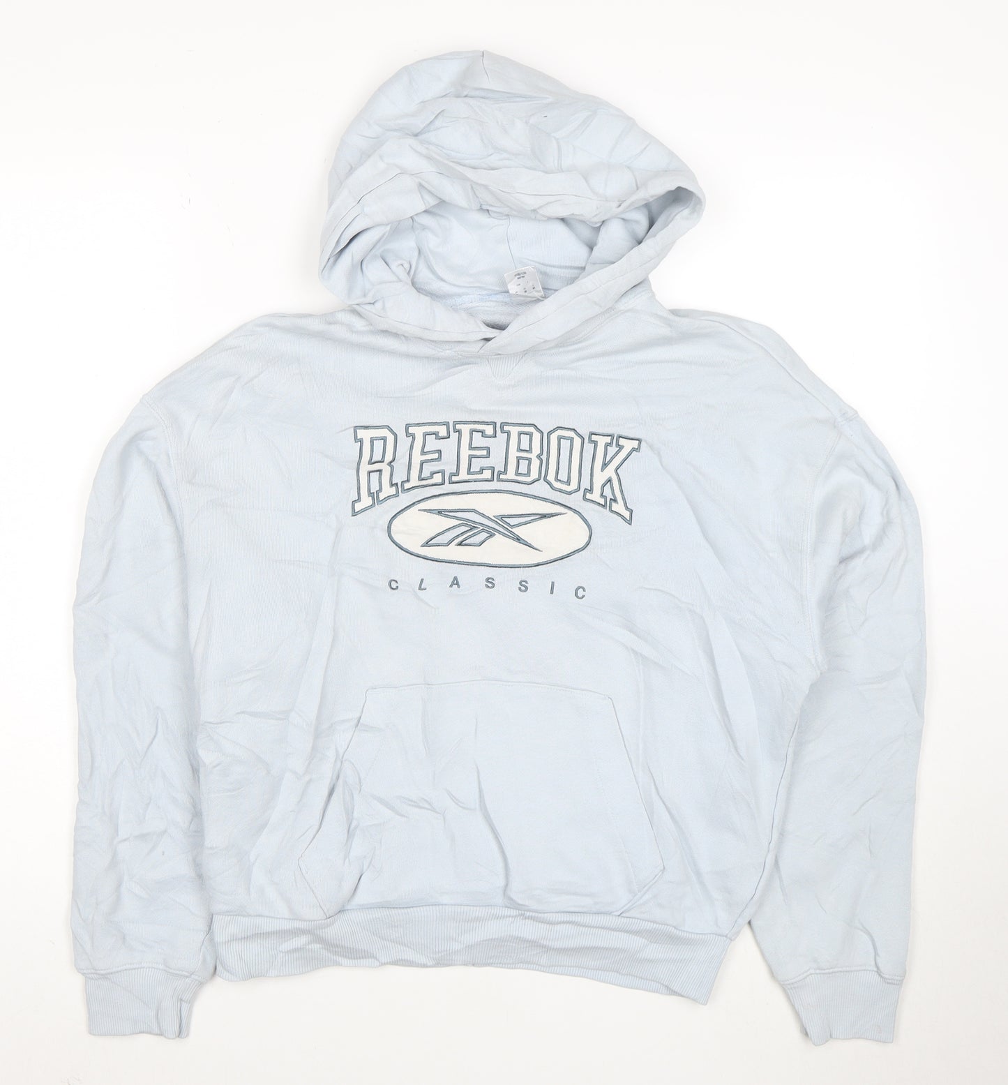 Reebok Men's Blue Pullover Hoodie XS Classic Logo Cotton Sweatshirt