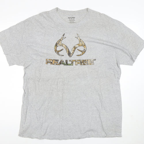Realtree Men's Grey XL Graphic Hunting Outdoor Cotton T-Shirt