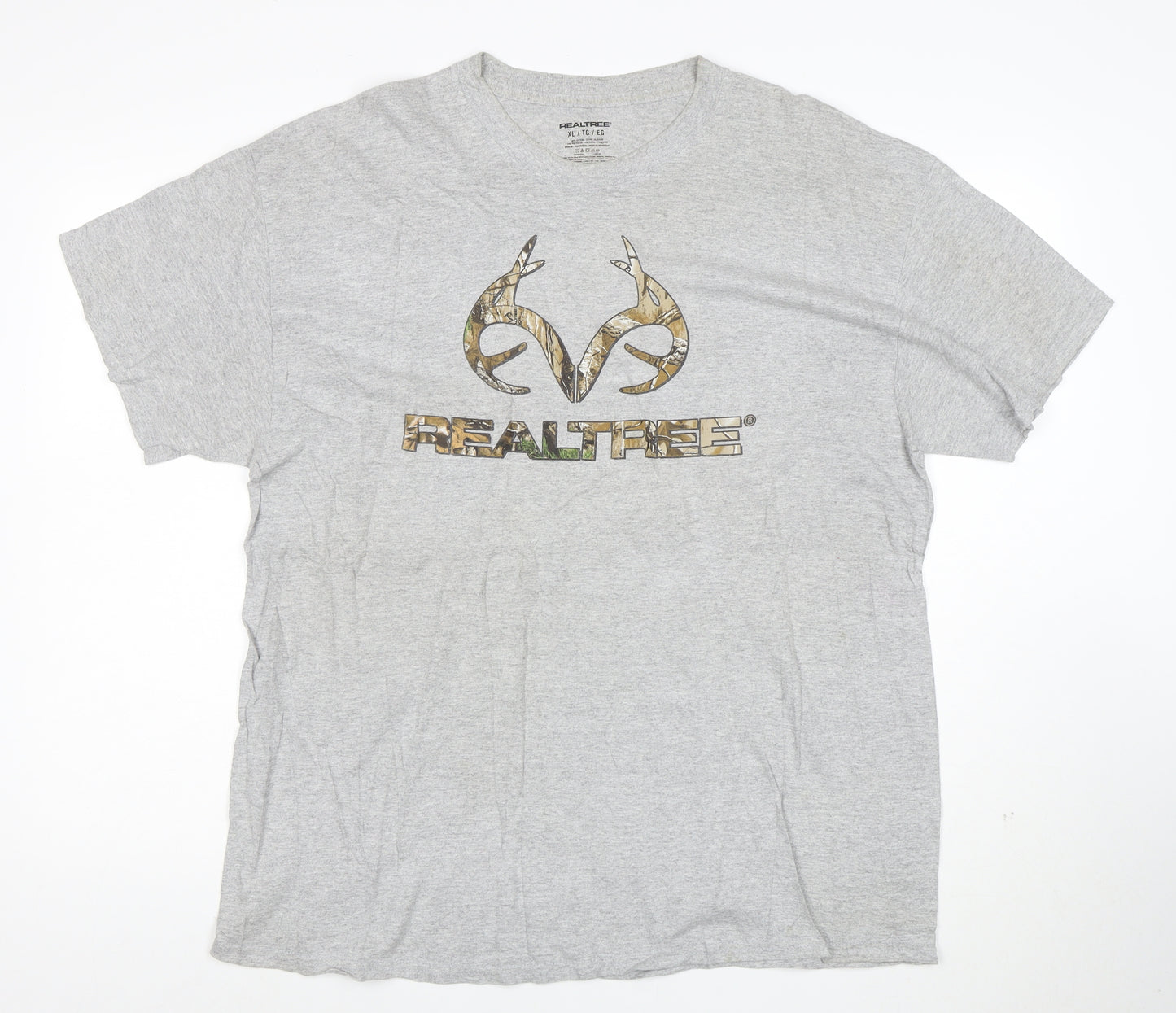 Realtree Men's Grey XL Graphic Hunting Outdoor Cotton T-Shirt