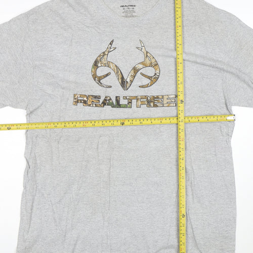 Realtree Men's Grey XL Graphic Hunting Outdoor Cotton T-Shirt