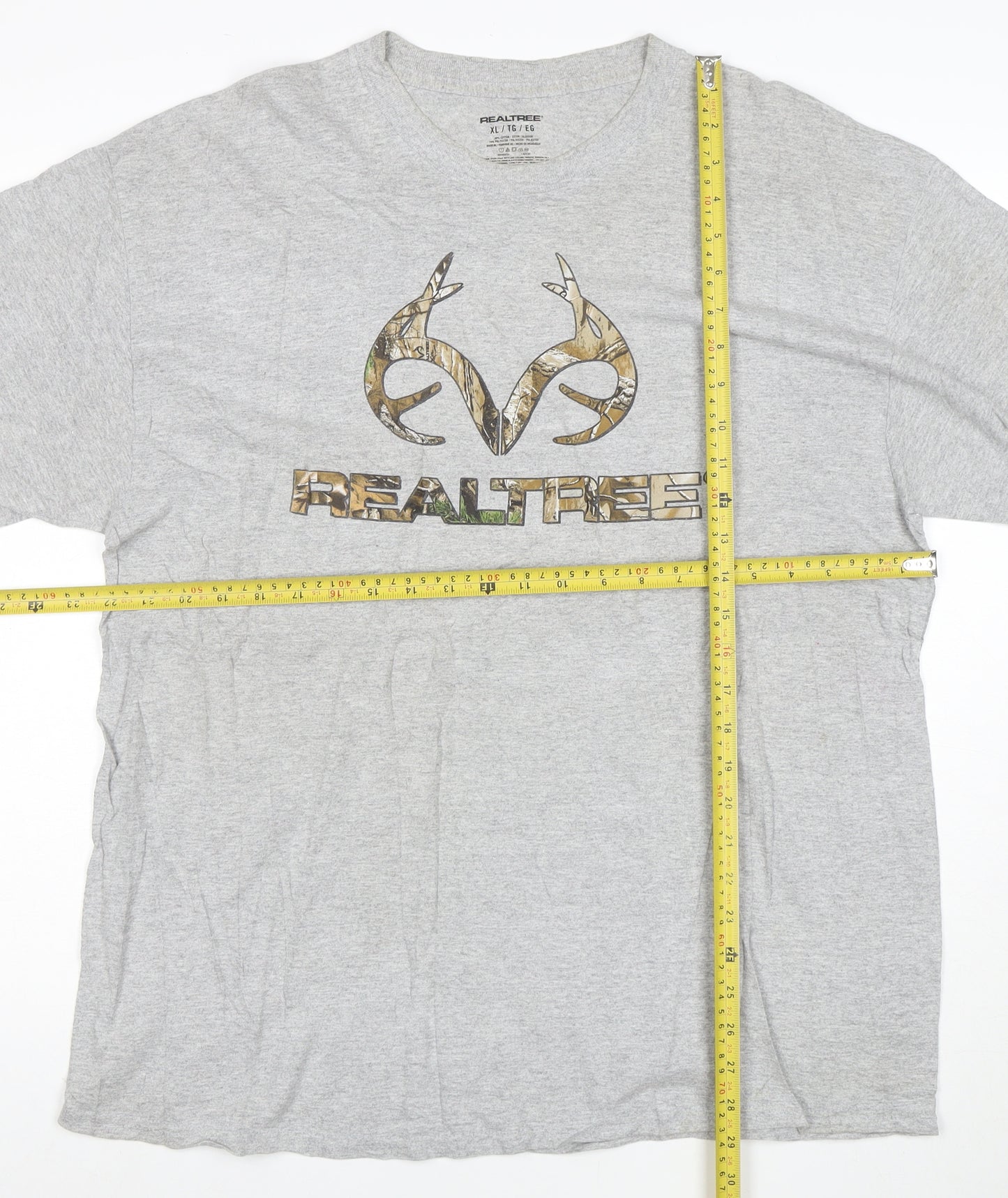 Realtree Men's Grey XL Graphic Hunting Outdoor Cotton T-Shirt