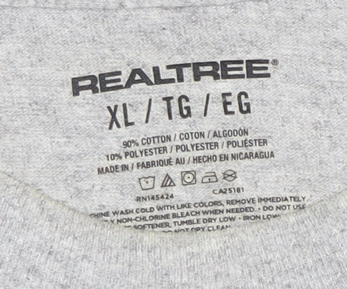 Realtree Men's Grey XL Graphic Hunting Outdoor Cotton T-Shirt