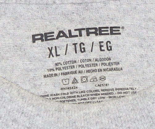 Realtree Men's Grey XL Graphic Hunting Outdoor Cotton T-Shirt